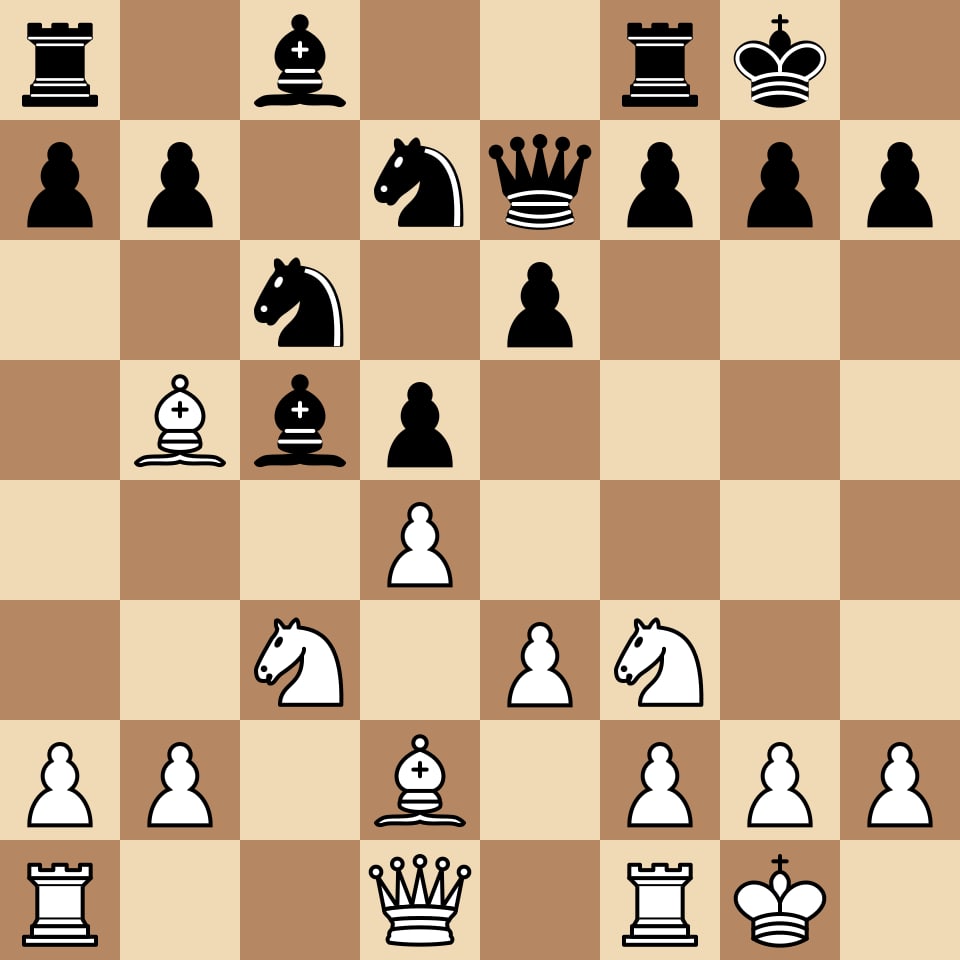 Find the best move — a typical coaching position used to train tactical alertness on online platforms