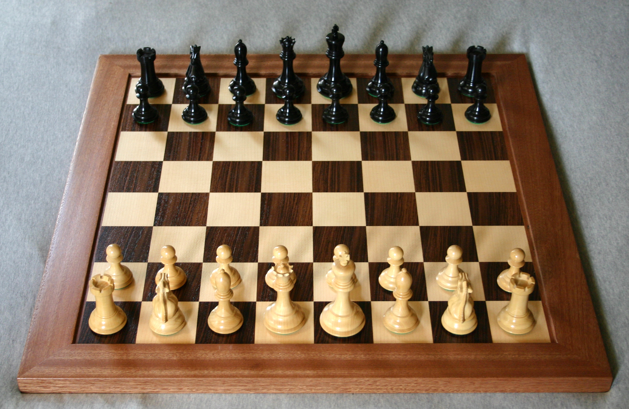 Chess board showing the Queen's Gambit Declined pawn structure