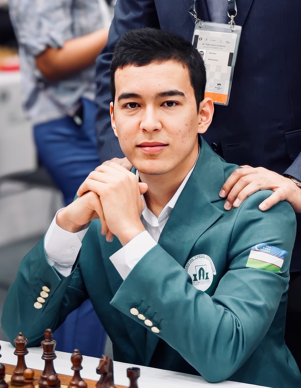 Nodirbek Abdusattorov of Uzbekistan at the 45th Chess Olympiad