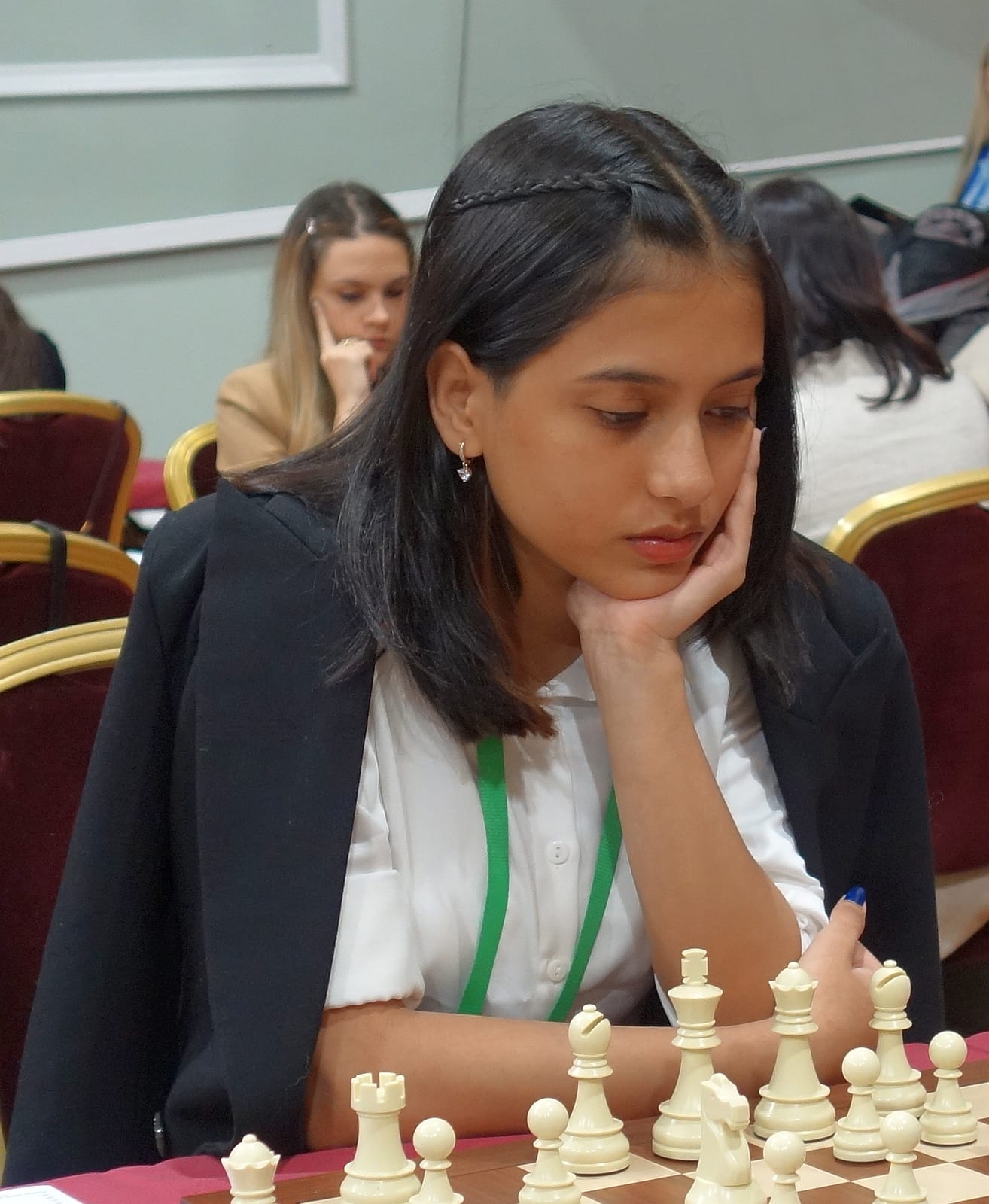 Divya Deshmukh at a tournament in 2023, the year she won the Asian Continental Women's Championship