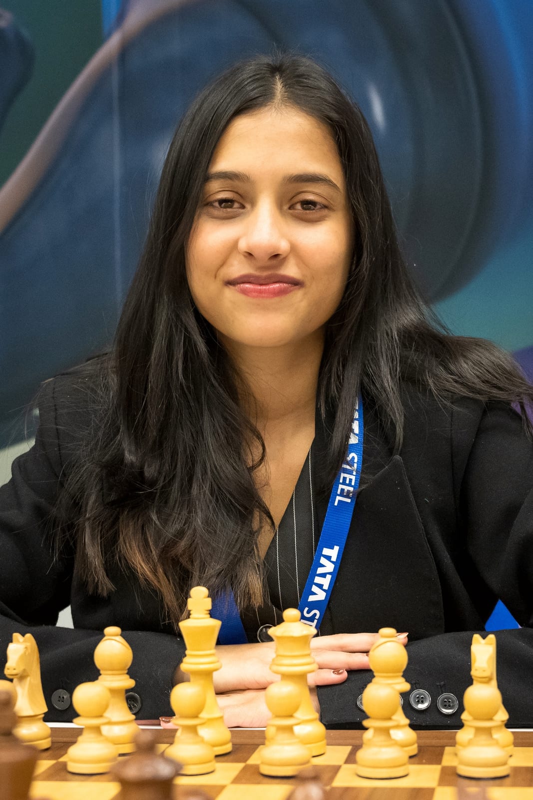 Divya Deshmukh, 2025 Women's World Cup champion, at the board in 2025