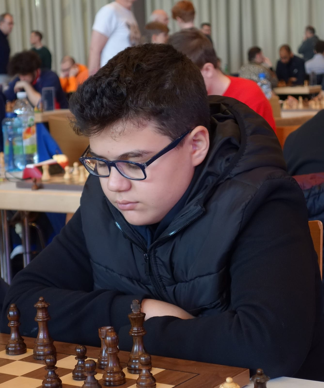 Yagiz Kaan Erdogmus at the board in 2024, the year he became a grandmaster at 12