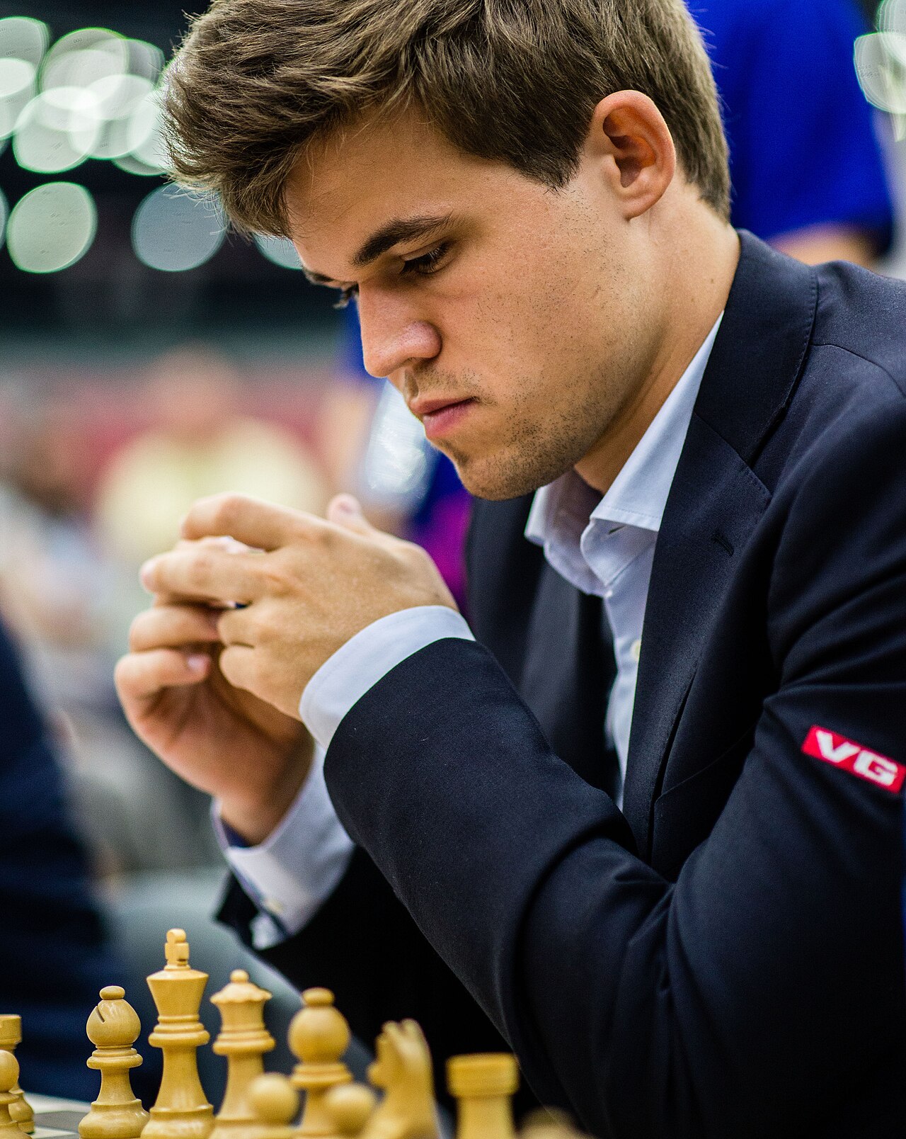 Magnus Carlsen at the 2021 World Chess Championship