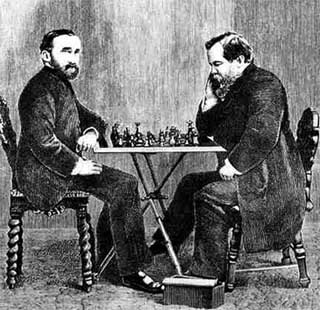 Wilhelm Steinitz, first World Chess Champion, photographed in the 1880s